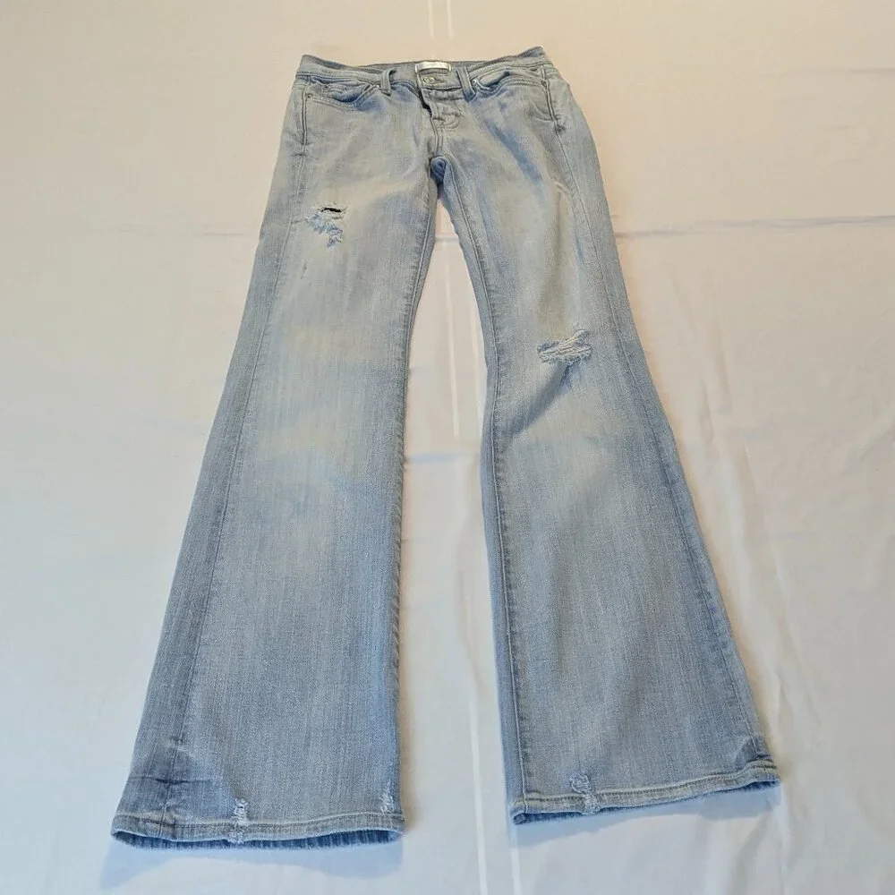 7 For All Mankind Original Bootcut Light Wash Size 26 *Stain? - Picture 1 of 16